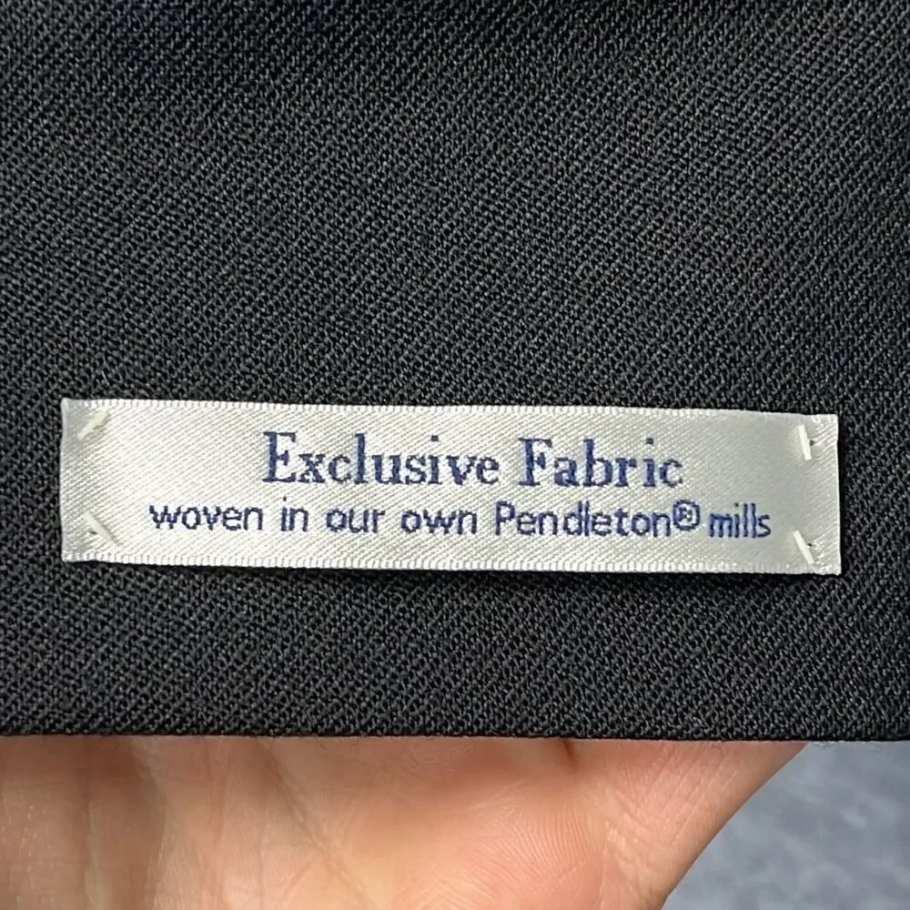 NWT PENDLETON Jacket Women's Size 16 Black Virgin Wool Double‎ Breasted Blazer